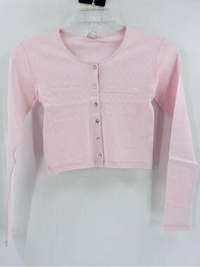 Theme marni heart pointelle cardigan pink new large